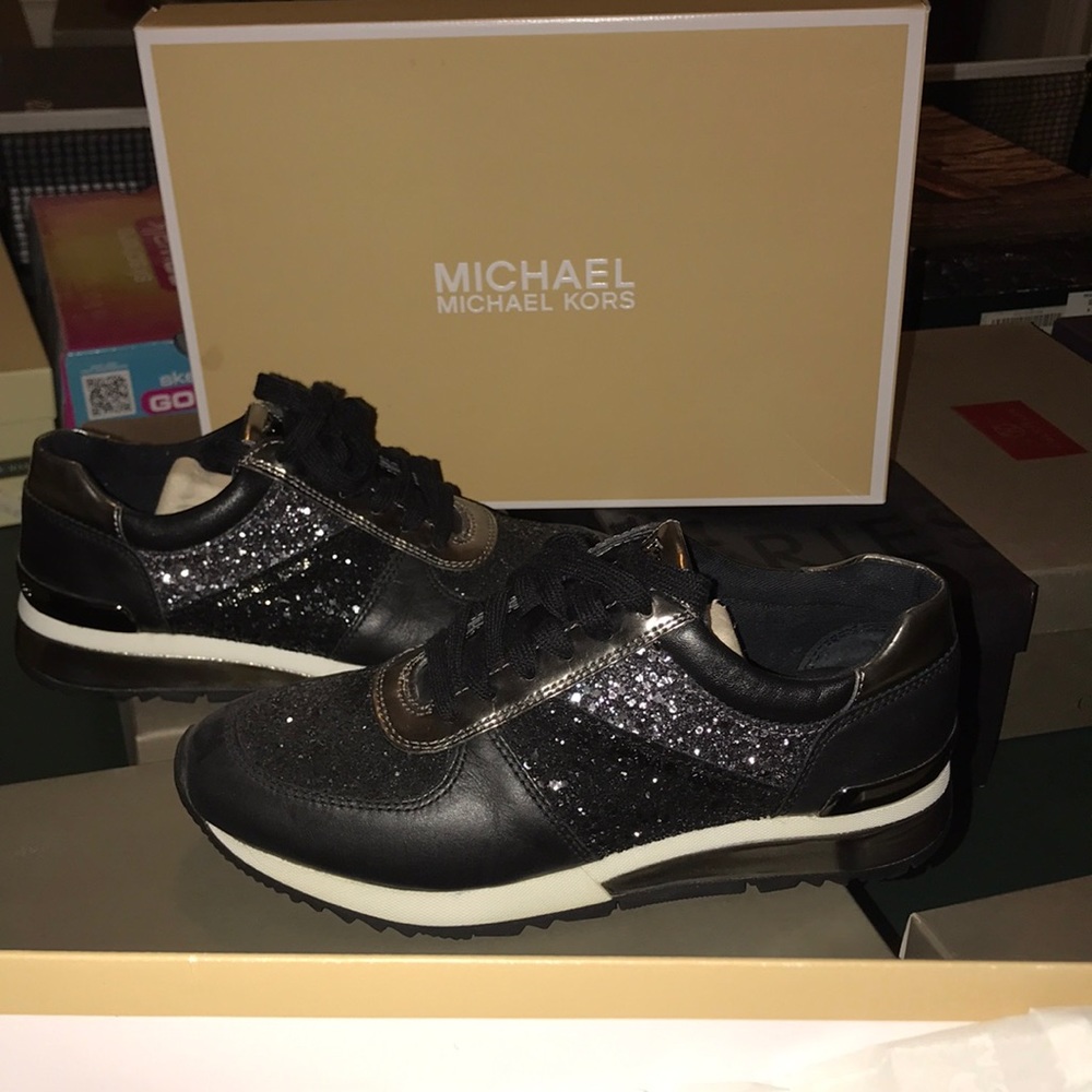 Sparkly black Micheal Kors sneakers